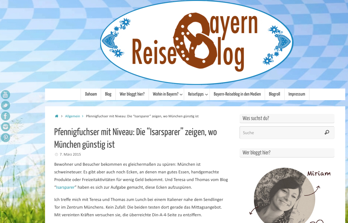 Screenshot Bayernreise-Blog